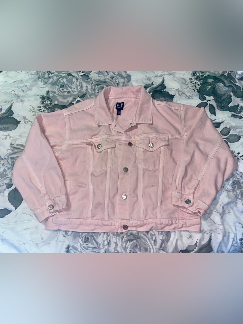 GAP Pastel Pink Women's Cropped Denim trucker Jacket